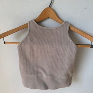 Gilly hicks ribbed neutral racerback top